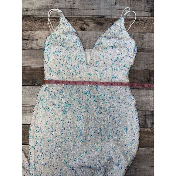 Lucy In The Sky Whitney Sequin Maxi Colorful Bridal Prom Dress | Size Medium - Picture 7 of 10